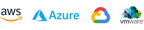 logo of azure aws google cloud and vmware