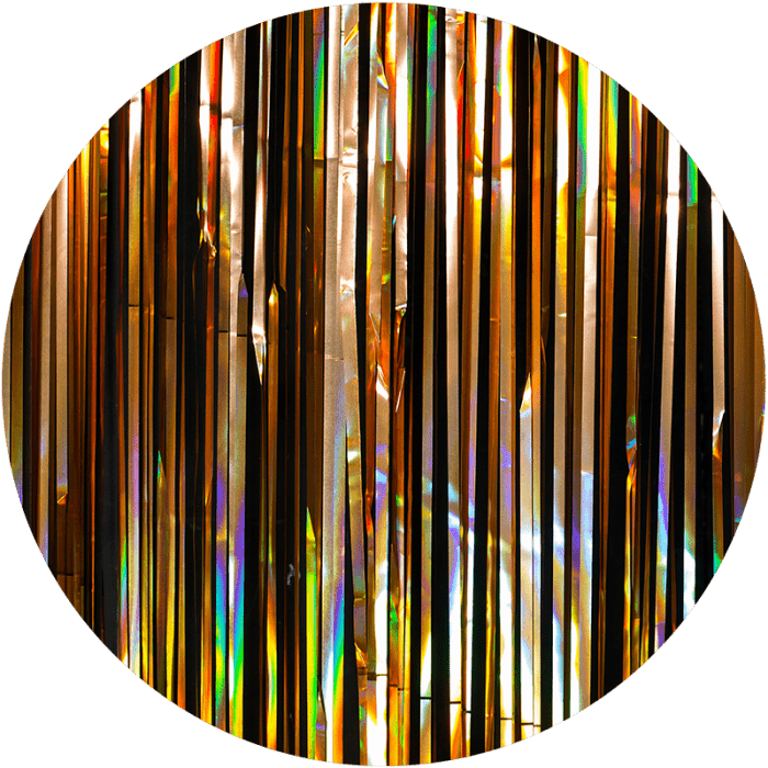 Gold yellow iridescent streamers background